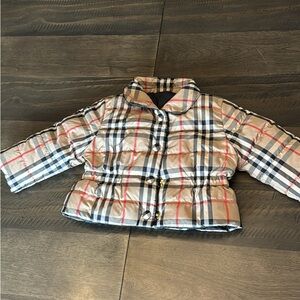 Burberry Baby Plaid Puffer Jacket - Beige Plaid 6 months